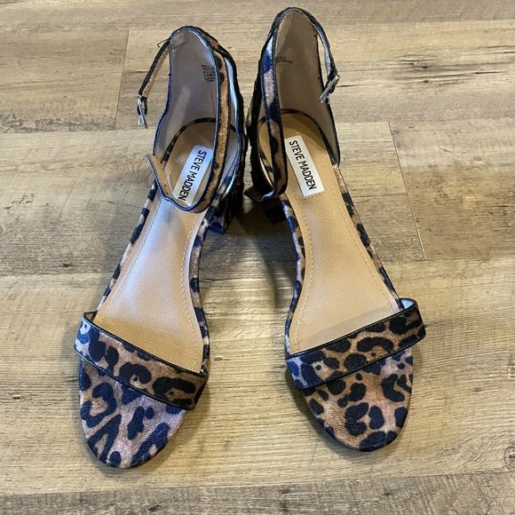 Steve Madden Cheetah Embroidered Block Heel sandals Size 8 - Picture 2 of 10